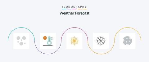 weer vlak 5 icoon pak inclusief . slaap. het weer. nacht. vol vector