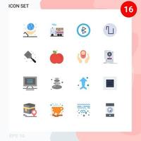 reeks van 16 vector vlak kleuren Aan rooster voor flipper bakken Bluetooth gebakken plein bewerkbare pak van creatief vector ontwerp elementen