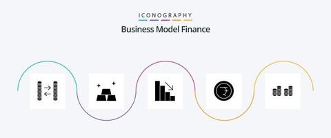 financiën glyph 5 icoon pak inclusief . val. geld. contant geld vector