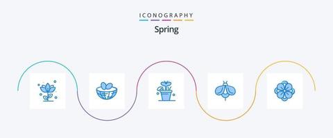 voorjaar blauw 5 icoon pak inclusief anemoon. honing. de lente. vlieg. voorjaar vector