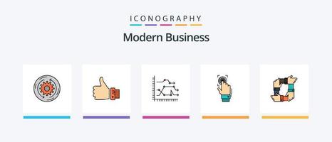 modern bedrijf lijn gevulde 5 icoon pak inclusief ontmoeting. overleg plegen. analyses. bedrijf. cv. creatief pictogrammen ontwerp vector