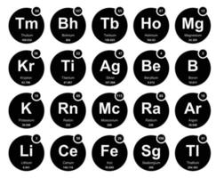 20 preiodisch tafel van de elementen icoon pak ontwerp vector