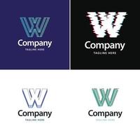 brief w groot logo pak ontwerp creatief modern logos ontwerp voor uw bedrijf vector