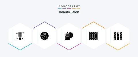 schoonheid salon 25 glyph icoon pak inclusief gezicht borstel. schoonheid. stijl. huid reiniging. lichaam rustgevend vector