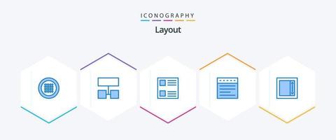 lay-out 25 blauw icoon pak inclusief . indeling. indeling. ik kader. website vector