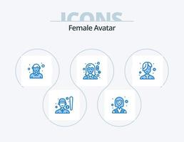 vrouw avatar blauw icoon pak 5 icoon ontwerp. apotheek. vrouw. arbeider. chemicus. vrouw vector