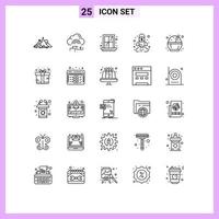 25 gebruiker koppel lijn pak van modern tekens en symbolen van doel tabel aansluiten bedrijf huis bewerkbare vector ontwerp elementen