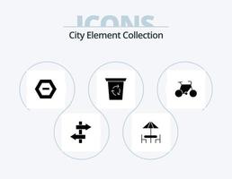 stad element verzameling glyph icoon pak 5 icoon ontwerp. reis. recycle geweest . tafel. min vector