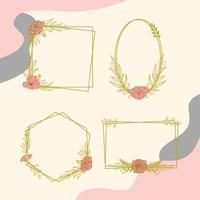 set floral geometrische frames vector