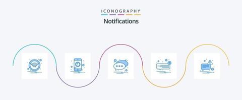meldingen blauw 5 icoon pak inclusief bericht. toespraak. chatten. sms. babbelen vector