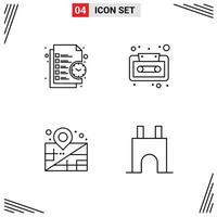 4 creatief pictogrammen modern tekens en symbolen van bedrijf plaats taak audio cassette beheer bewerkbare vector ontwerp elementen