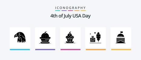 Verenigde Staten van Amerika glyph 5 icoon pak inclusief Iers. groente. dankzegging. vlag. Amerikaans. creatief pictogrammen ontwerp vector