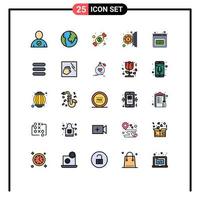 reeks van 25 modern ui pictogrammen symbolen tekens voor taak investering festival ondernemerschap geld bewerkbare vector ontwerp elementen