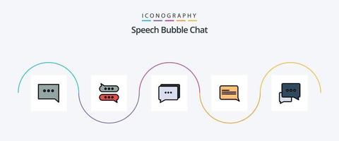 babbelen lijn gevulde vlak 5 icoon pak inclusief . communicatie. berichten vector