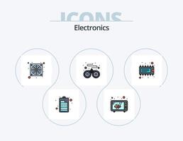 elektronica lijn gevulde icoon pak 5 icoon ontwerp. . synthesizer. vrachtwagen. elektronisch. licht vector