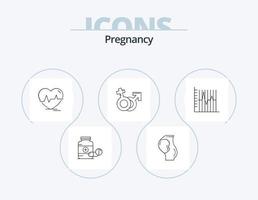 zwangerschap lijn icoon pak 5 icoon ontwerp. baby. zwangerschap. naald. wetenschappelijk. test vector