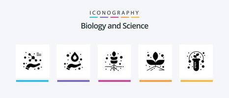 biologie glyph 5 icoon pak inclusief . testen. wortel. fabriek. spruit. creatief pictogrammen ontwerp vector