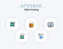 web hosting vlak icoon pak 5 icoon ontwerp. technisch. scherm. geheugen kaart. reparatie. web vector