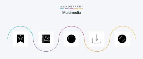 multimedia glyph 5 icoon pak inclusief . Golf. Golf. geluid vector