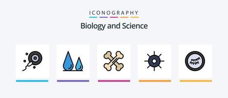 biologie lijn gevulde 5 icoon pak inclusief . biologie. slaap. druppels. creatief pictogrammen ontwerp vector