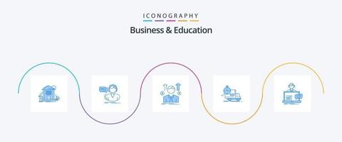 bedrijf en onderwijs blauw 5 icoon pak inclusief Verzenden. levering. overleg. verkoop Mens. avatar vector
