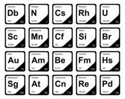 20 preiodisch tafel van de elementen icoon pak ontwerp vector