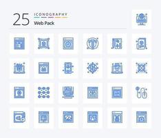 web pak 25 blauw kleur icoon pak inclusief web. tekst. computer. foto. web vector