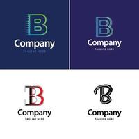 brief b groot logo pak ontwerp creatief modern logos ontwerp voor uw bedrijf vector