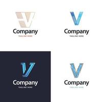 brief v groot logo pak ontwerp creatief modern logos ontwerp voor uw bedrijf vector