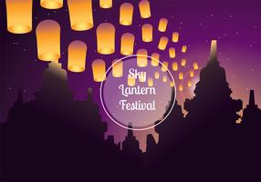 Sky Lantern Festival Vector achtergrond