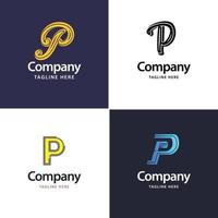brief p groot logo pak ontwerp creatief modern logos ontwerp voor uw bedrijf vector