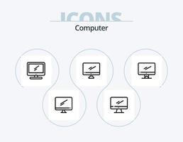 computer lijn icoon pak 5 icoon ontwerp. . imac. vector