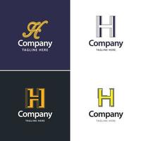 brief h groot logo pak ontwerp creatief modern logos ontwerp voor uw bedrijf vector