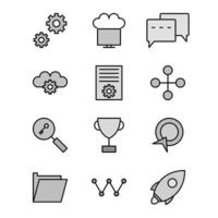 icon set van zoekmachineoptimalisatie voor persoonlijk en commercieel gebruik ... vector