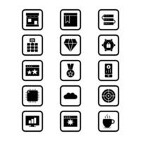 icon set van zoekmachineoptimalisatie voor persoonlijk en commercieel gebruik ... vector