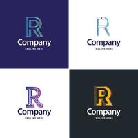 brief r groot logo pak ontwerp creatief modern logos ontwerp voor uw bedrijf vector