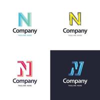 brief n groot logo pak ontwerp creatief modern logos ontwerp voor uw bedrijf vector