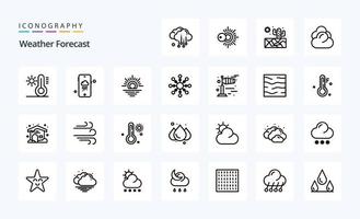 25 weer lijn icoon pak vector