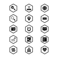 icon set van zoekmachineoptimalisatie voor persoonlijk en commercieel gebruik ... vector