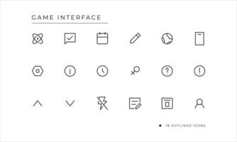 spelinterfacepictogram met geschetste stijl vector