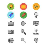 icon set van zoekmachineoptimalisatie voor persoonlijk en commercieel gebruik ... vector