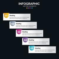 5 optie infographics diagram jaar- verslag doen van web ontwerp bedrijf concept stappen of processen vector