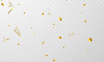 confetti gouden linten. viering luxe groet rijke kaart. vector