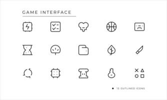 spelinterfacepictogram met geschetste stijl vector