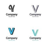 brief v groot logo pak ontwerp creatief modern logos ontwerp voor uw bedrijf vector