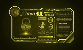 modern hud technologie scherm achtergrond met hangslot vector