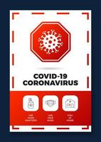 preventie van covid-19 alles in één pictogramposter vector