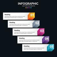 5 stappen infographics ontwerp vector en afzet kan worden gebruikt voor workflow lay-out
