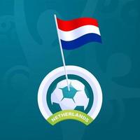 Nederland vector vlag vastgemaakt aan een voetbal