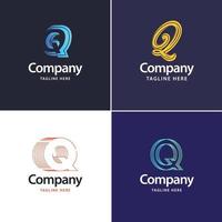 brief q groot logo pak ontwerp creatief modern logos ontwerp voor uw bedrijf vector